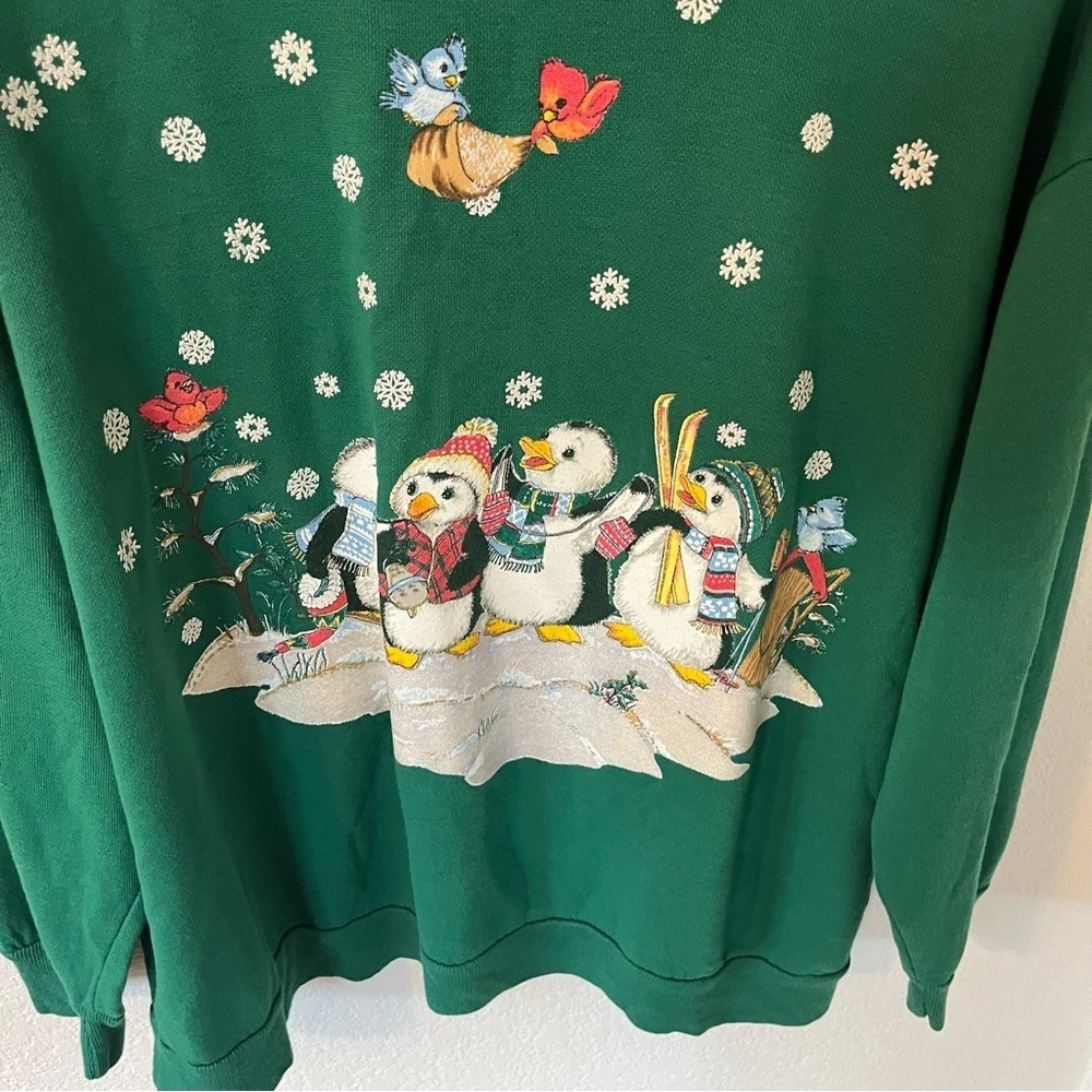 Vintage Nutcracker Women's XL Penguin Winter Turtleneck Sweatshirt. - Picture 3 of 9